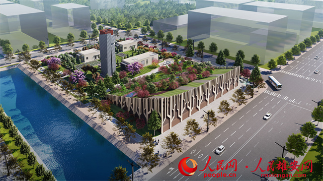 圖為荷露110千伏變電站“城市森林”效果圖。國網(wǎng)雄安新區(qū)供電公司供圖