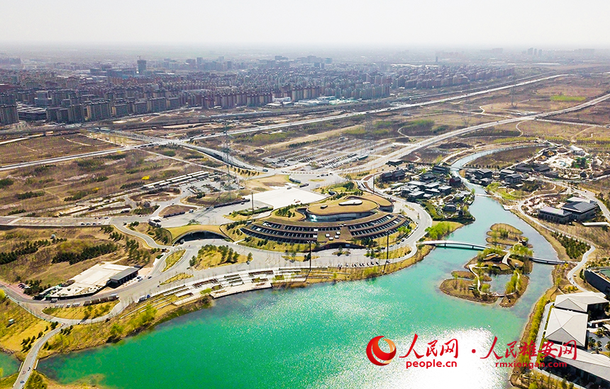 航拍雄安郊野公園。人民網?宋燁文攝