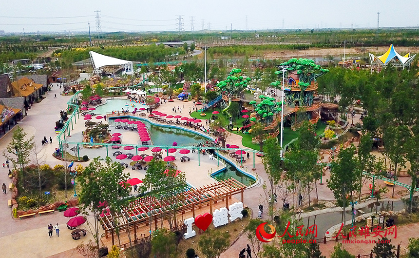 航拍雄安辛瑪森林動物樂園。人民網?宋燁文攝