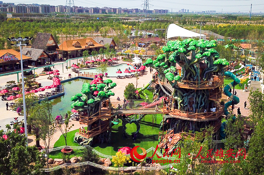 航拍雄安辛瑪森林動物樂園。人民網?宋燁文攝