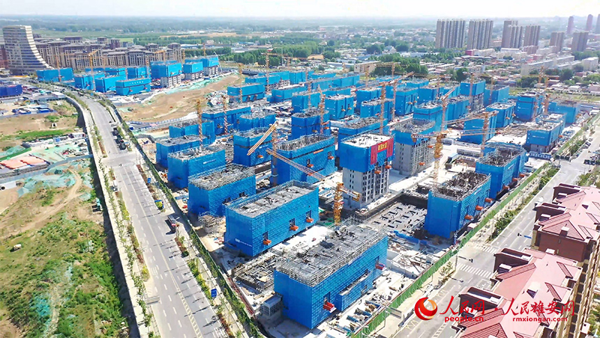 容西片區(qū)F單元安置房及配套設施項目F5標段建設現(xiàn)場。中冶建工供圖