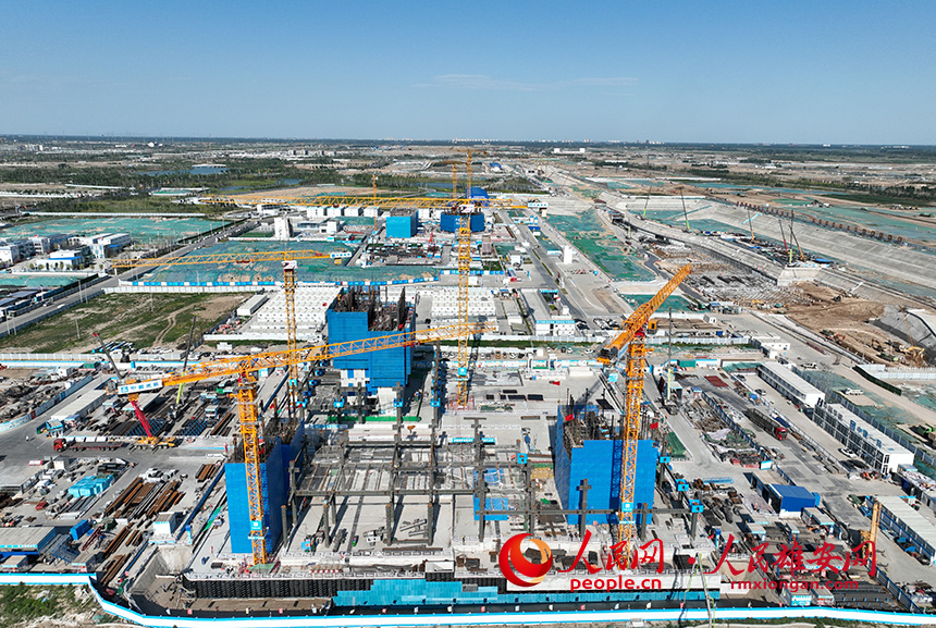 航拍中國華能總部項目建設現場。人民網 李兆民攝