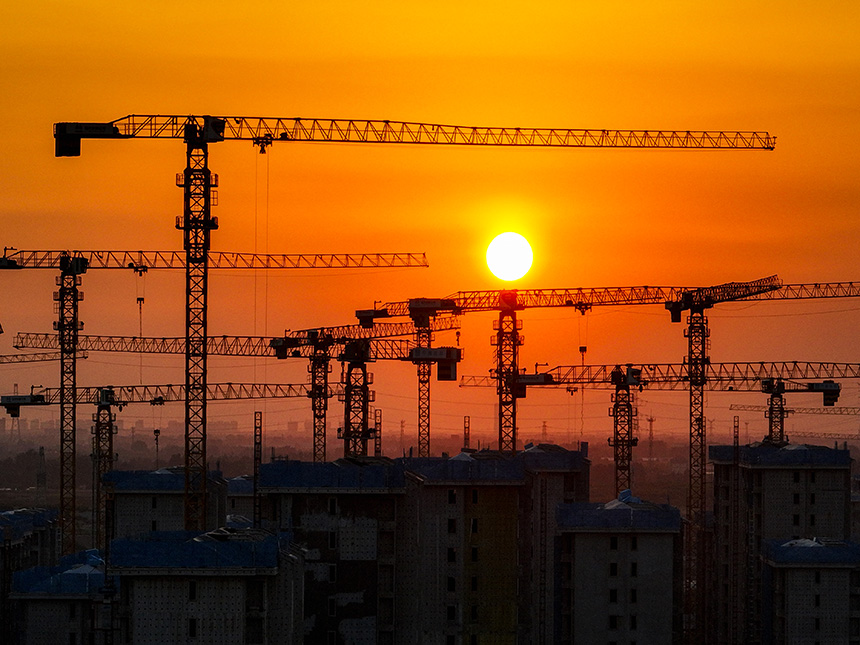 航拍雄安新區(qū)容西片區(qū)安置房二期工程建設(shè)現(xiàn)場(chǎng)。胡忠攝