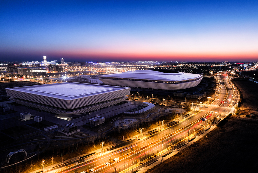 雄安體育中心航拍圖。胡忠攝