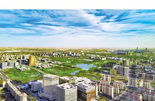 3月25日無人機拍攝的雄安新區容東片區。本報記者 劉光昱攝