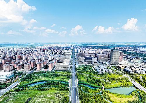 2024年8月14日，無人機航拍的雄安新區容東片區。（本報資料片）本報記者 李 暢攝